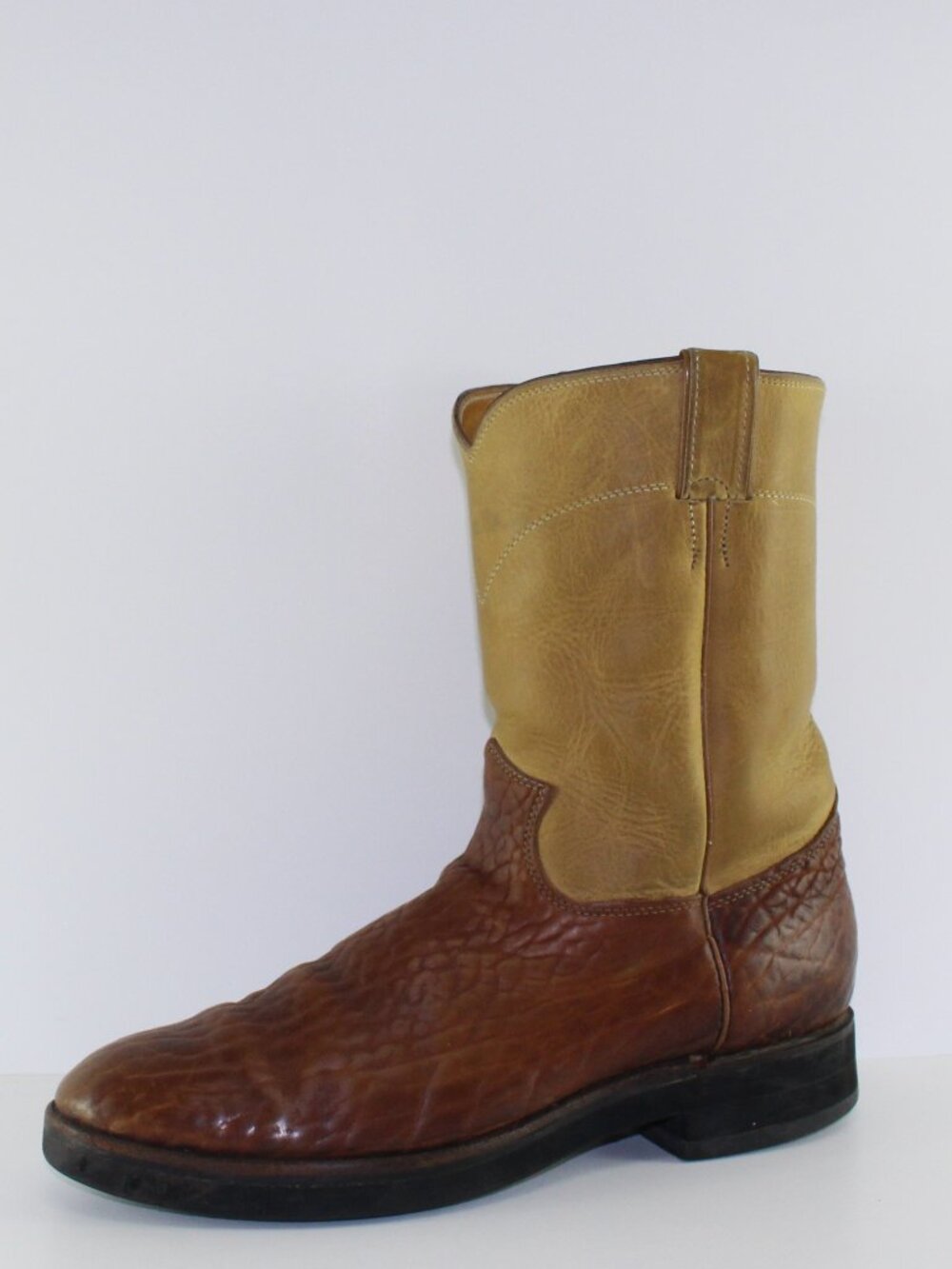 Justin Boots Brown Tan Leather Cowboy Western Boots (Men 13 US) - Picture 1 of 12